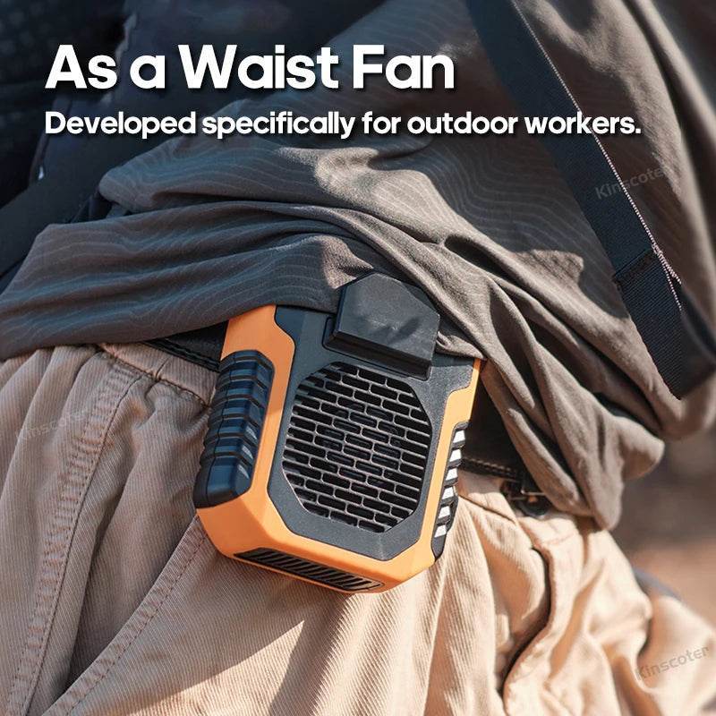 6000Mah Hanging Neck/Waist Fan USB Mini Portable Rechargeable Fan for Outdoor Camping Hiking Climbing Running Sports - My Store