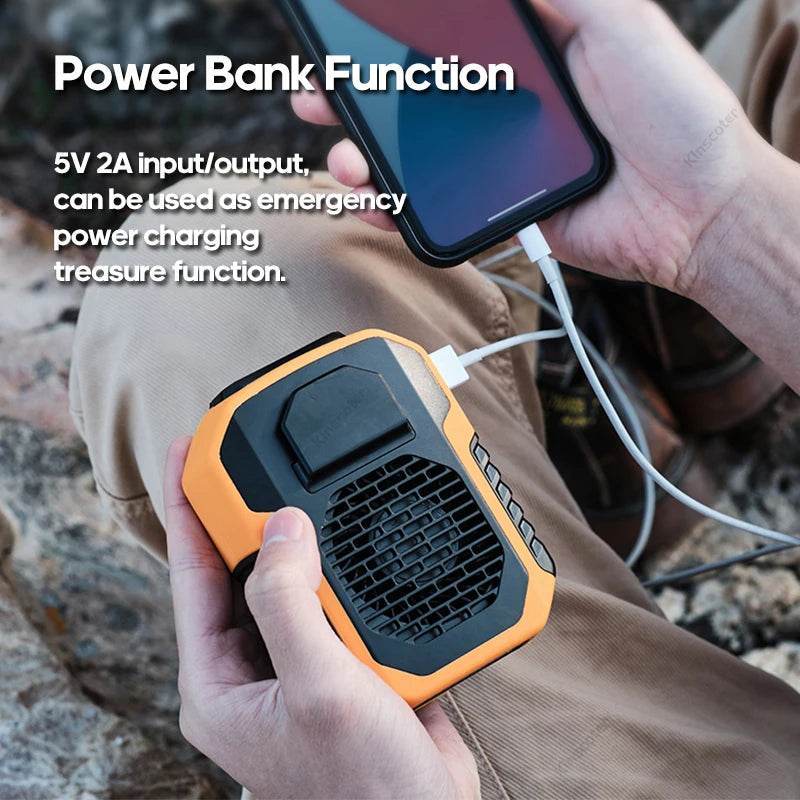 6000Mah Hanging Neck/Waist Fan USB Mini Portable Rechargeable Fan for Outdoor Camping Hiking Climbing Running Sports - My Store