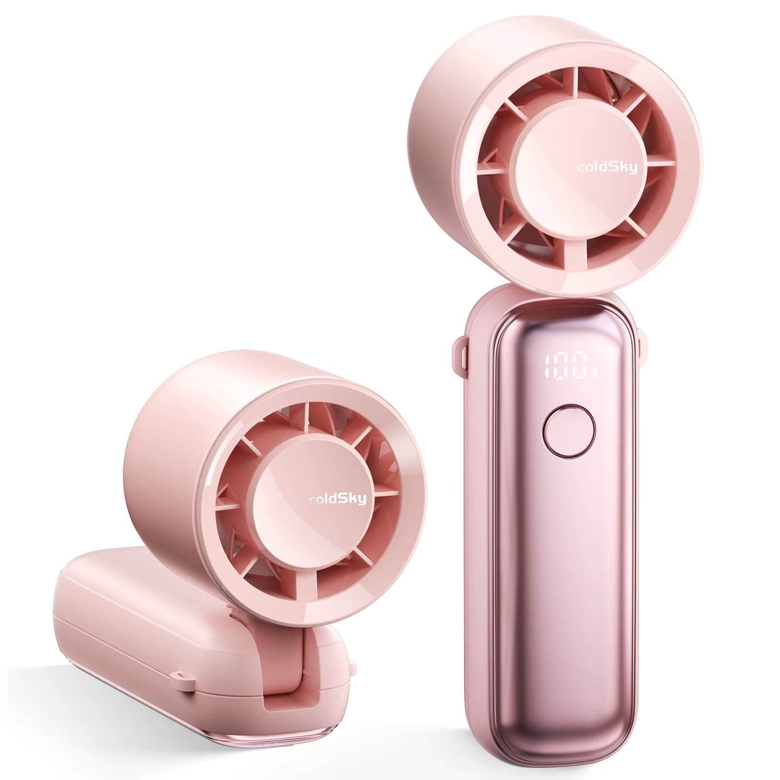 Portable Handheld Turbo Fan 5000Mah Rechargeable Fan with 6 Speeds Foldable Neck/Desk Fan with Digital Display Pocket Small Fans - My Store