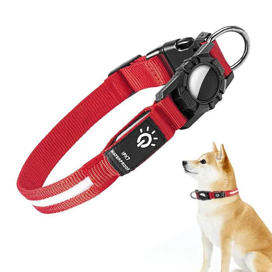 Glow in the Dark Dog Collars Air Tag Collar Protective Cat Dog Collar Pet Anti-Loss Locator Tracker Air Tags 3 Lighting Modes - My Store