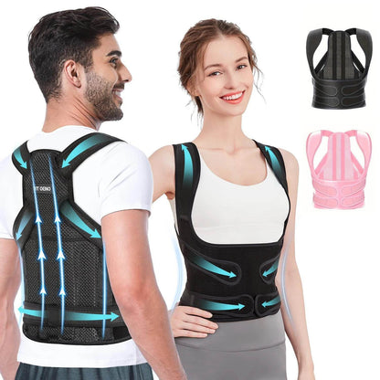 Back Brace Posture Corrector for Unisex Shoulder Straightener Adjustable Full Back Support Upper Hunchback Spine Corrector - My Store