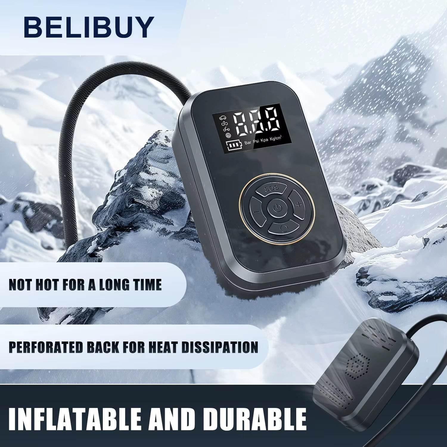 BELIBUY Portable Tire Inflator Car Tire Inflator Tire Inflator Pump with Digital Display Electric Inflator Mini Bicycle Air Pump - My Store
