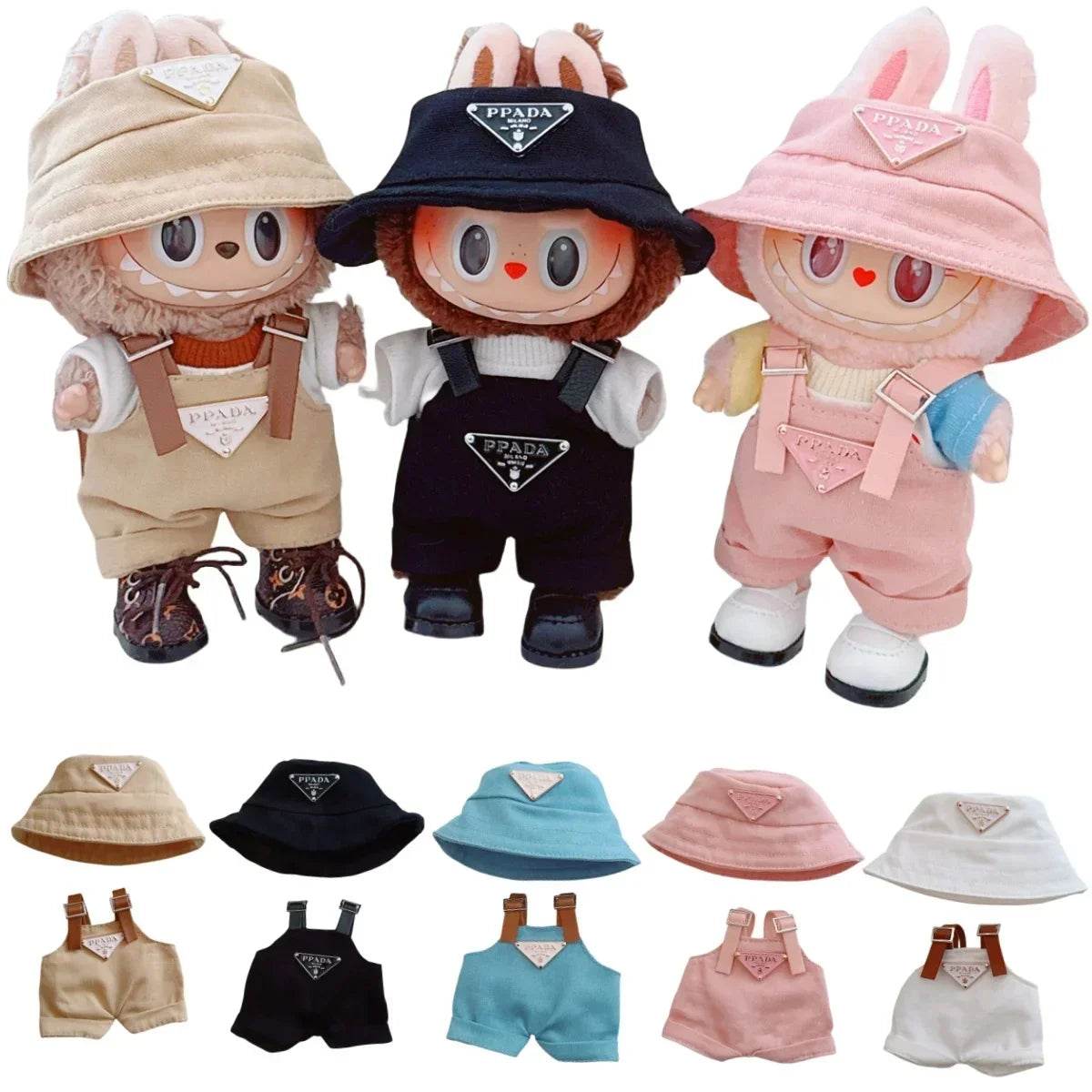 For 17Cm Labubus Mini Doll Clothes Outfit Hat Clothes Shoes Labubu II Doll Accessories Cultivate Sitting Party Game Toys - My Store