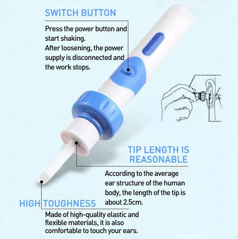 Safety Electric Cordless Vacuum Ear Cleaner Wax Remover Painless Cleaning Tool - My Store