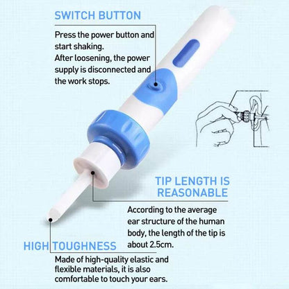 Safety Electric Cordless Vacuum Ear Cleaner Wax Remover Painless Cleaning Tool - My Store