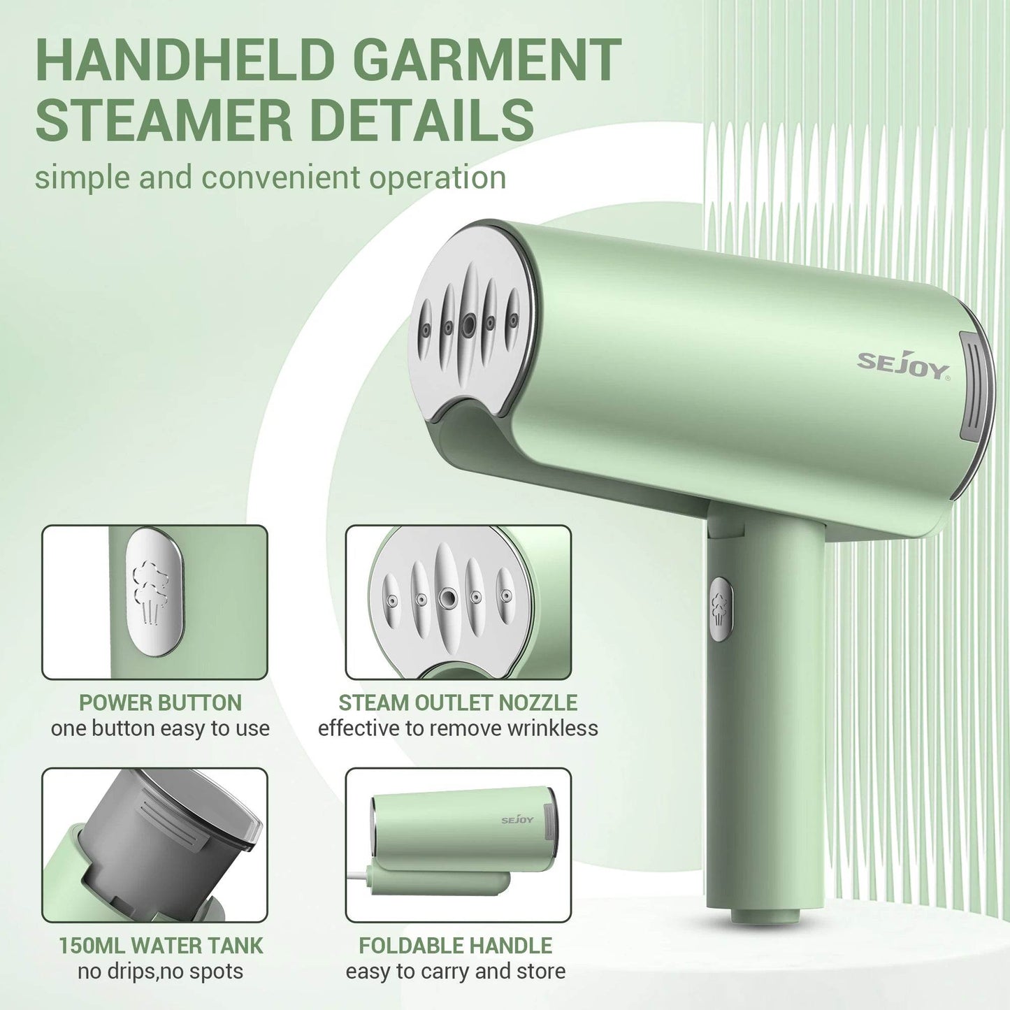 1000W Handheld Garment Steamer Iron Home 110V/220V Electric Steam Cleaner Portable Foldable Mite Removal Flat Ironing Machine - My Store