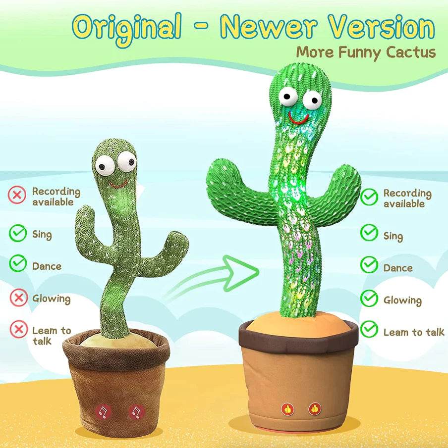 Dancing Cactus Plush Toy Doll Electronic Recording Shake with Song Funny Gift US - My Store