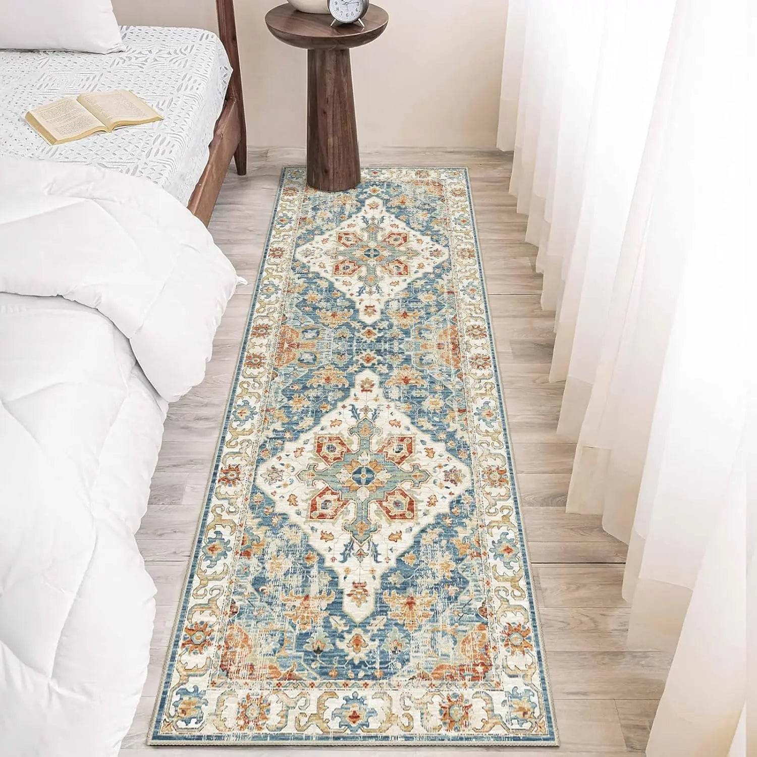 Runner Rugs Bohemian Kitchen Long Carpet Soft and Anti-Slip Living Room and Bedroom Entrance Floor Mat Home Decoration - My Store