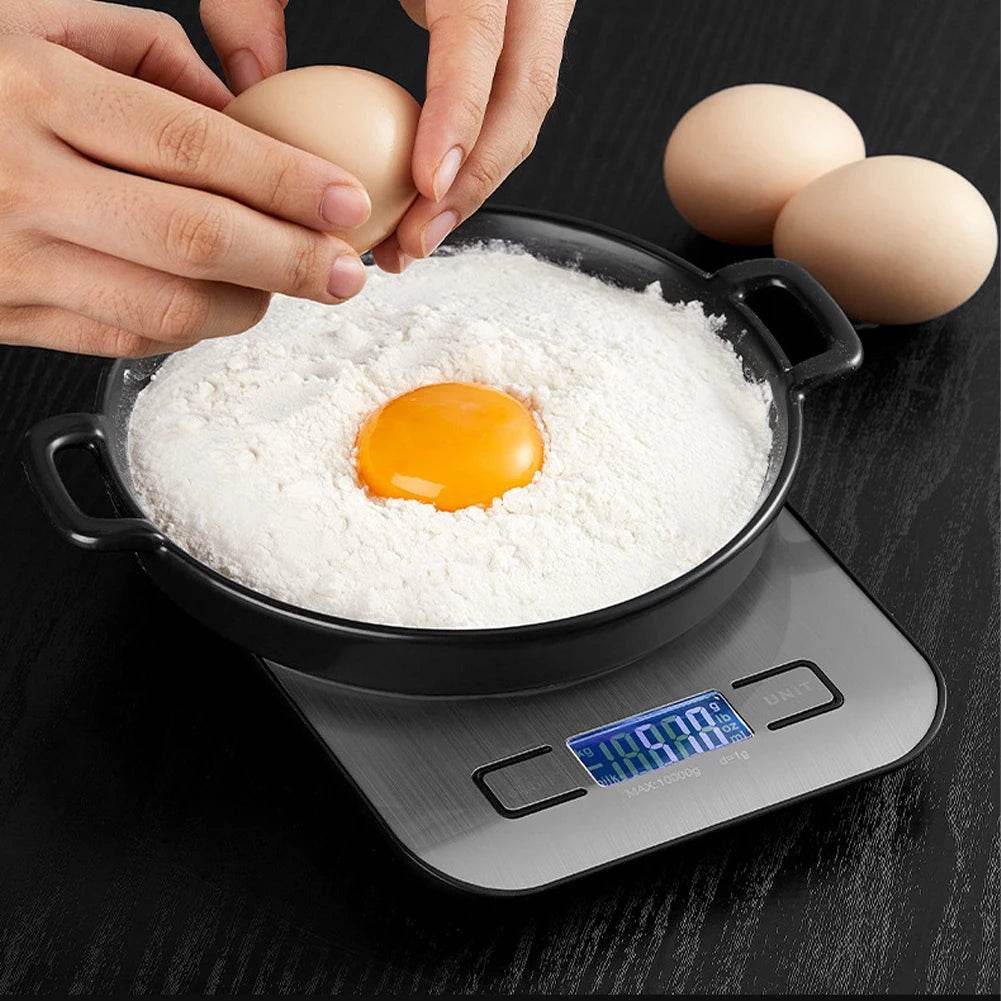 10Kg Kitchen Digital Scale USB Charging LCD Display Stainless Steel Electronic Scales Jewelry Food Snacks Weighing Baking Tools - My Store