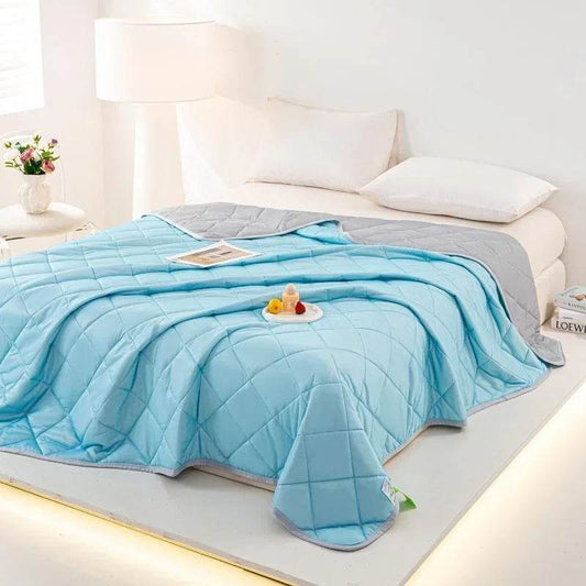 Air Condition Summer Blanket Washable Ice Silk Cold Feeling Quilt Lightweight Breathable Cooling Kids Adults Bedroom Quilts 여름이불 - My Store