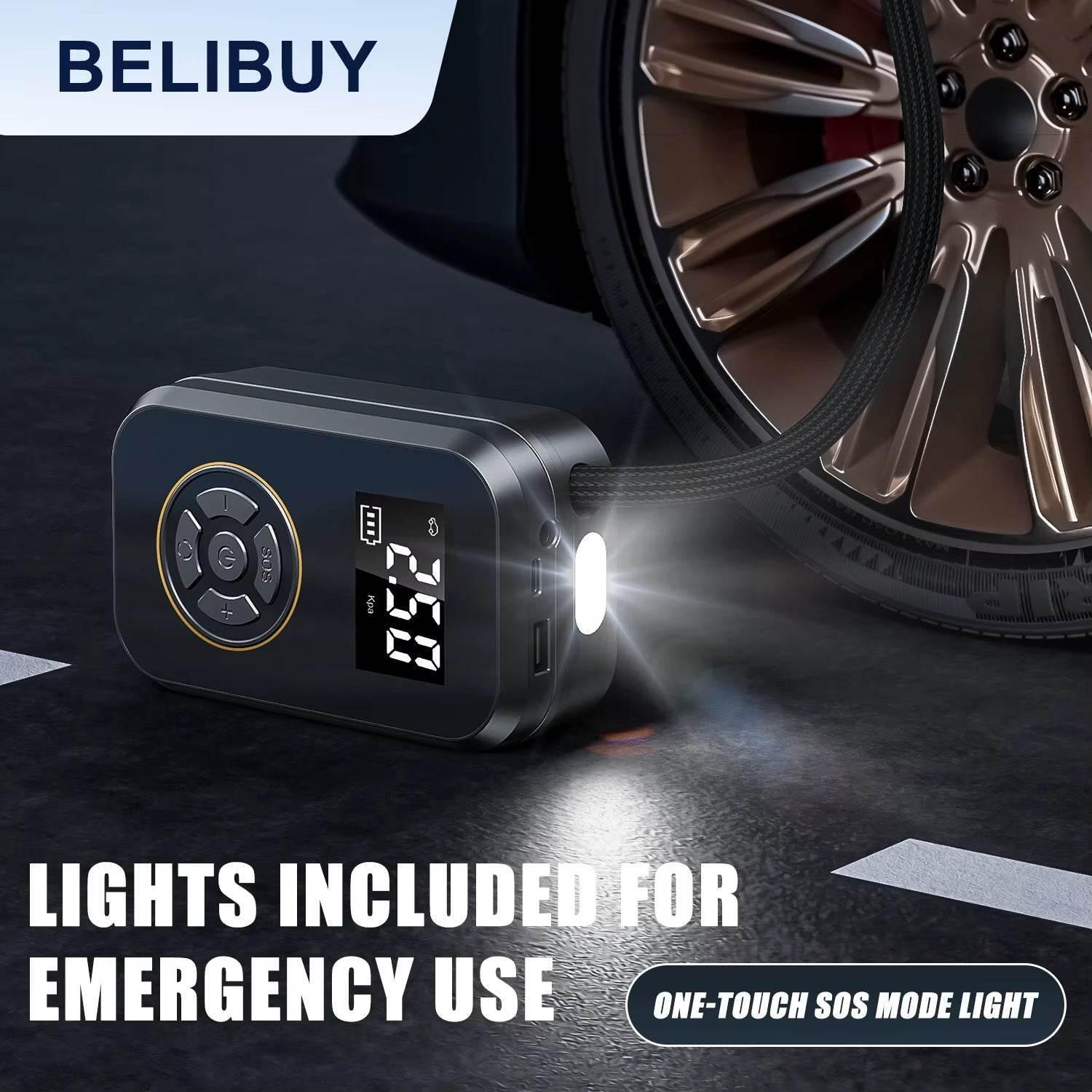 BELIBUY Portable Tire Inflator Car Tire Inflator Tire Inflator Pump with Digital Display Electric Inflator Mini Bicycle Air Pump - My Store