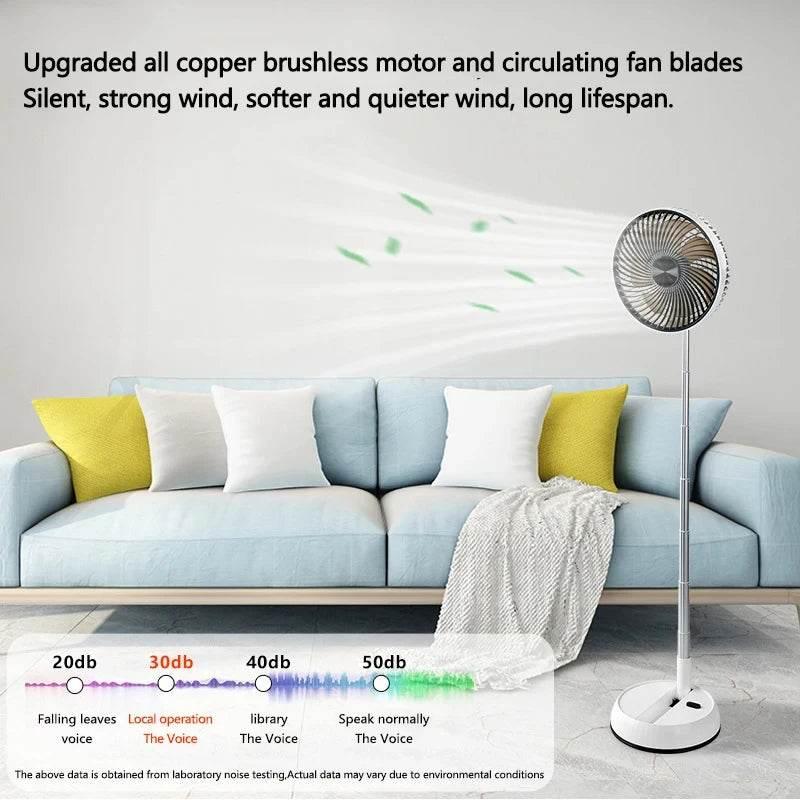 Foldable Standing Fan – Rechargeable, Remote-Controlled & Travel-Ready - My Store