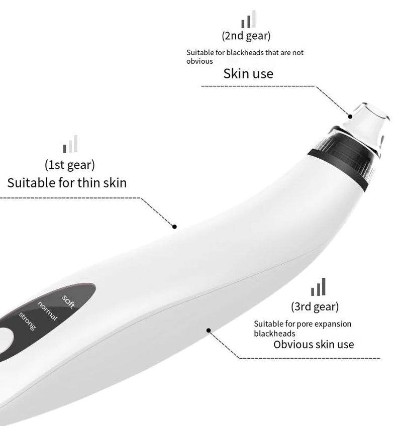 Electric Blackhead Remover Cleaner Face Diamond Pore Vacuum Suction White Heads - My Store