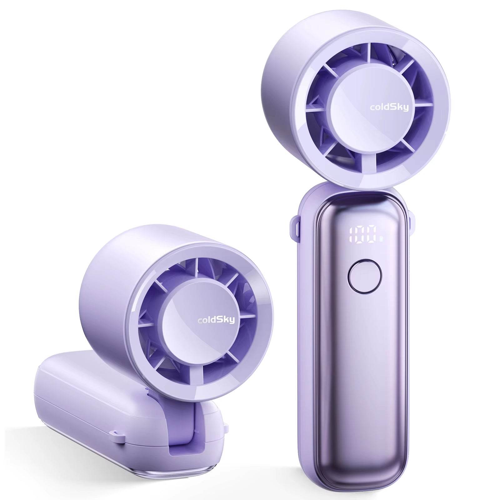 Portable Handheld Turbo Fan 5000Mah Rechargeable Fan with 6 Speeds Foldable Neck/Desk Fan with Digital Display Pocket Small Fans - My Store
