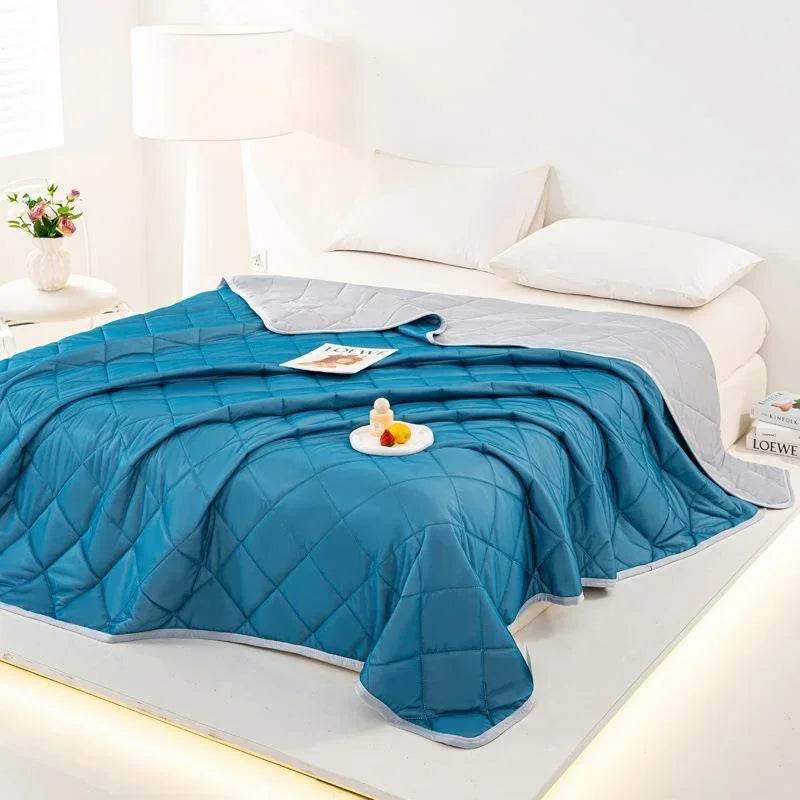 Air Condition Summer Blanket Washable Ice Silk Cold Feeling Quilt Lightweight Breathable Cooling Kids Adults Bedroom Quilts 여름이불 - My Store
