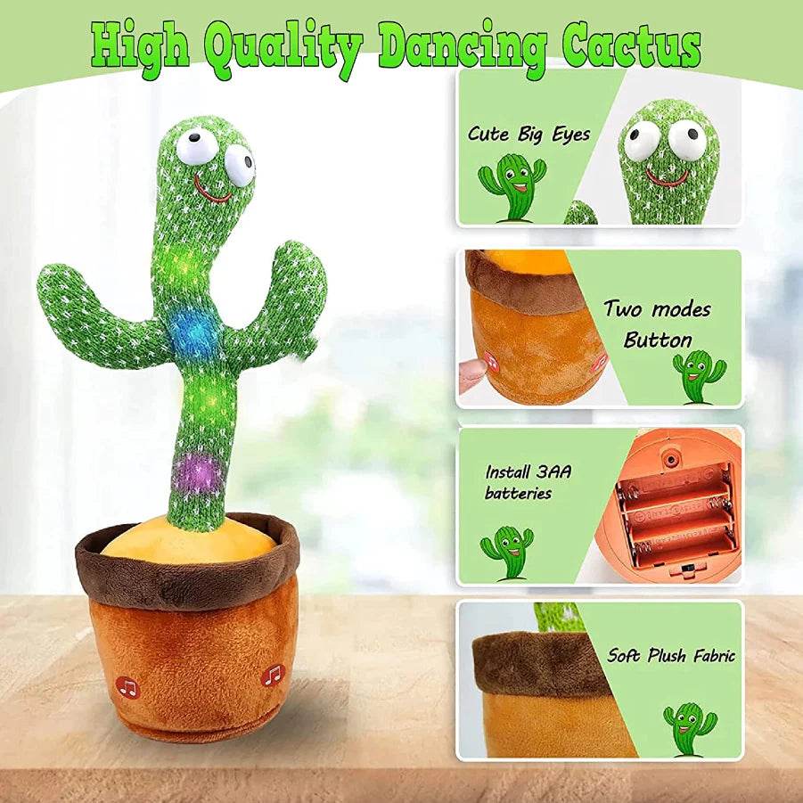 Dancing Cactus Plush Toy Doll Electronic Recording Shake with Song Funny Gift US - My Store