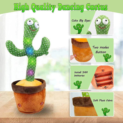 Dancing Cactus Plush Toy Doll Electronic Recording Shake with Song Funny Gift US - My Store