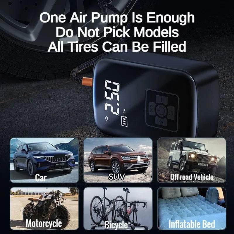 Car Air Pump Air Compressor 12V 150PSI Electric Wireless Portable Tire Inflator Pump for Motorcycle Bicycle Car Tyre Ball - My Store