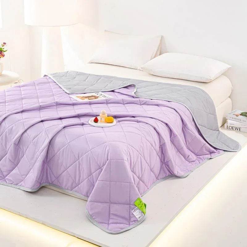 Air Condition Summer Blanket Washable Ice Silk Cold Feeling Quilt Lightweight Breathable Cooling Kids Adults Bedroom Quilts 여름이불 - My Store