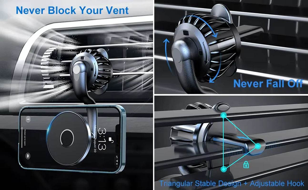 Strong Magnetic 360° Rotation Mag Safe Air Vent Car Mount Dashboard Phone Holder - My Store