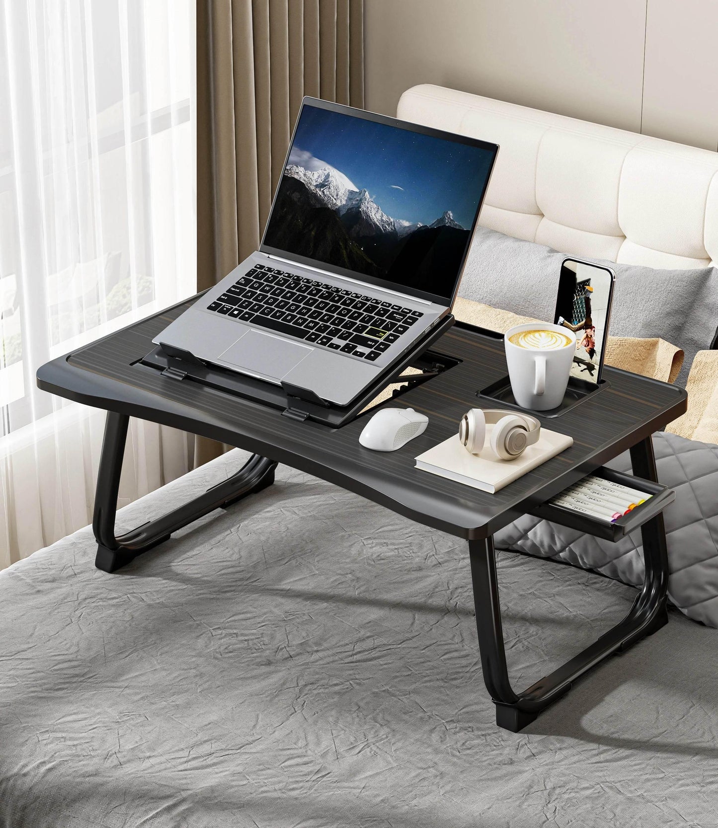 Foldable Laptop Bed Desk – Adjustable, Portable & Compact with Storage - My Store