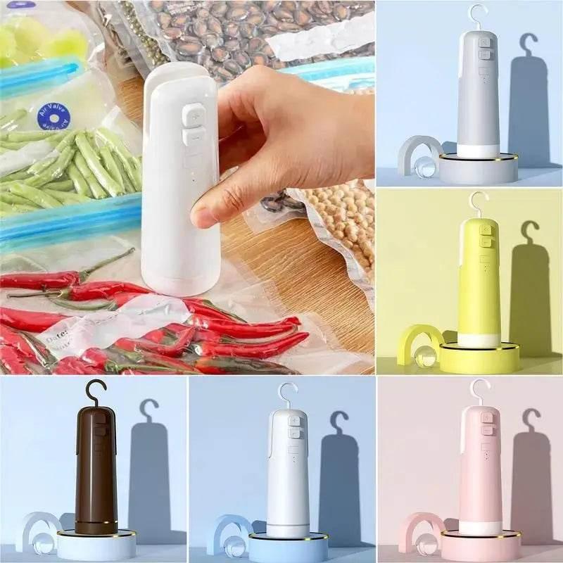 Mini Vacuum Food Sealers Handheld Snacks Packer Hand Press Plastic Bag Sealing Clips Moisture-Proof Sealing Tools - My Store