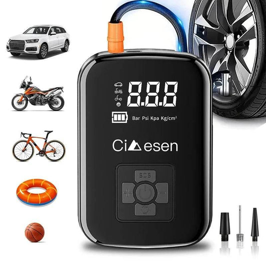 Simensen AirPro™ – Compact Digital Tire Inflator with Auto Shut-Off for Car, Bike & Emergency Use - My Store