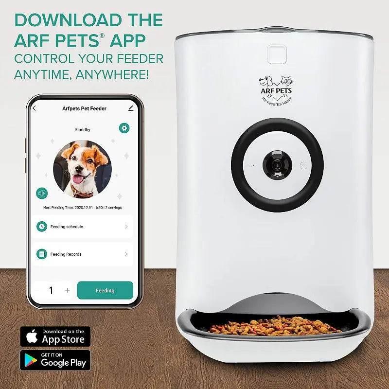 Smart Wifi Pet Feeder with Camera Automatic Dog Cat Food Dispenser HD Video Recording Two Way Audio App Control Voice Message - My Store