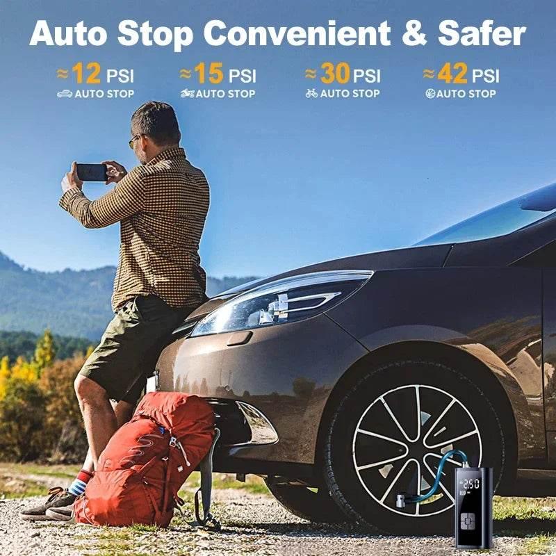 Simensen AirPro™ – Compact Digital Tire Inflator with Auto Shut-Off for Car, Bike & Emergency Use - My Store