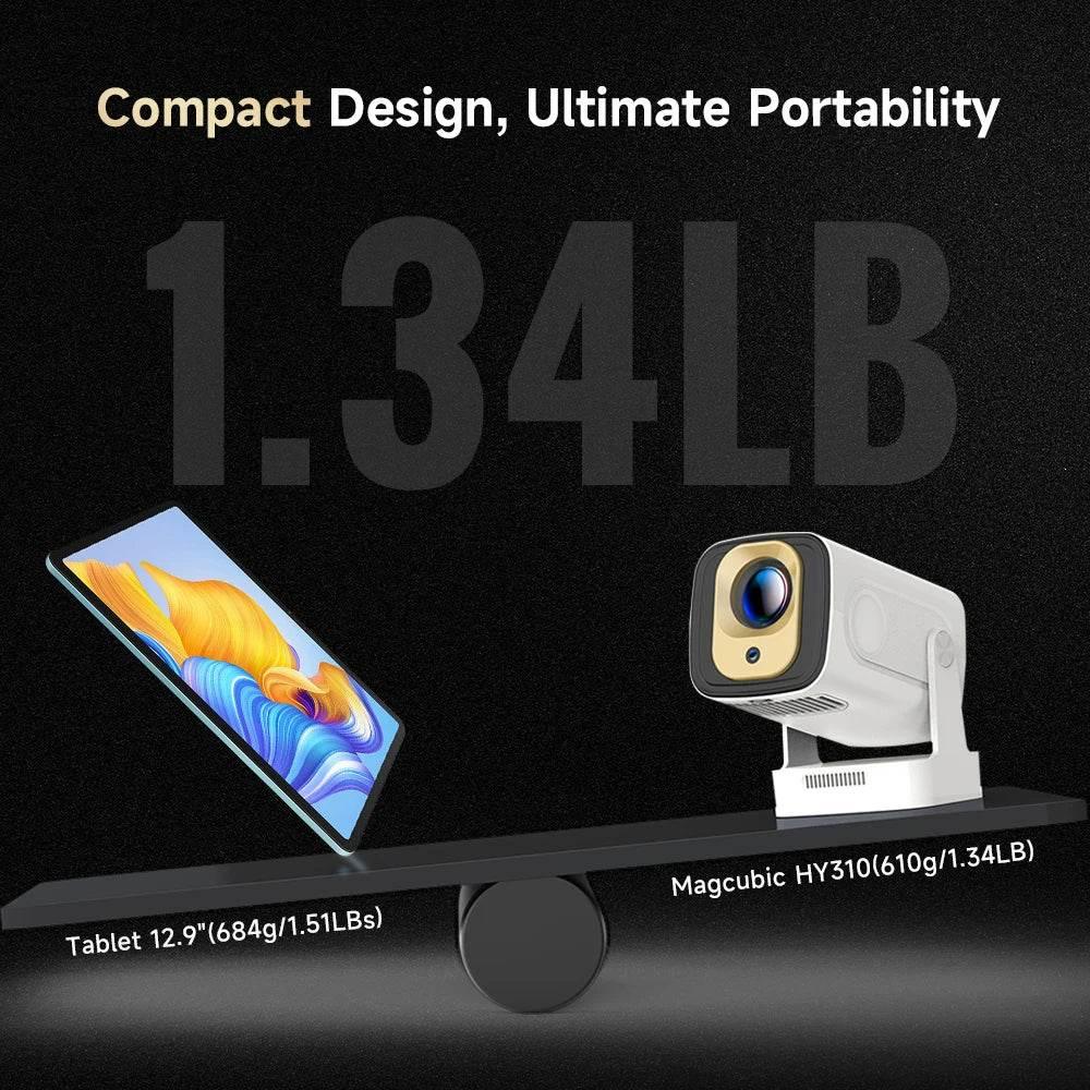 Magcubic HY310 Mini Projector for Outdoor Movies Auto Focus 1080P 330ANSI Android 11 Wifi6 BT5.4 4K with Air Mouse Voice Remote - My Store