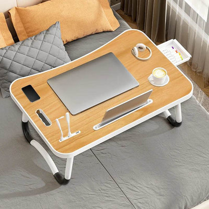 Portable Laptop Desk with USB Light, Small Fan, Cup Holder, Tablet Slot, and Lifting Handle - Foldable Laptop Table for Working, - My Store