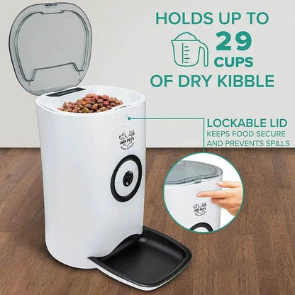 Smart Wifi Pet Feeder with Camera Automatic Dog Cat Food Dispenser HD Video Recording Two Way Audio App Control Voice Message - My Store