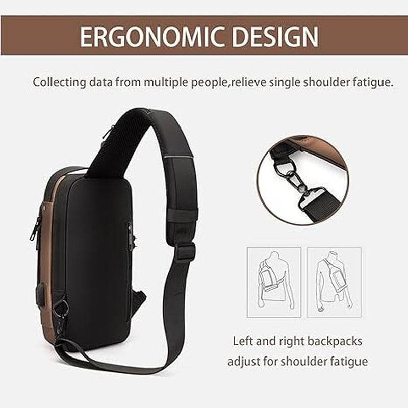 Men S Waterproof Motorcycle Chest Bag - Anti-Theft Shoulder Bag Oxford Fabric, Multifunctional for Hiking Outdoor Activities, Outdoor Shoulder Bag Versatile Carryall Durable Oxford Fabric - My Store