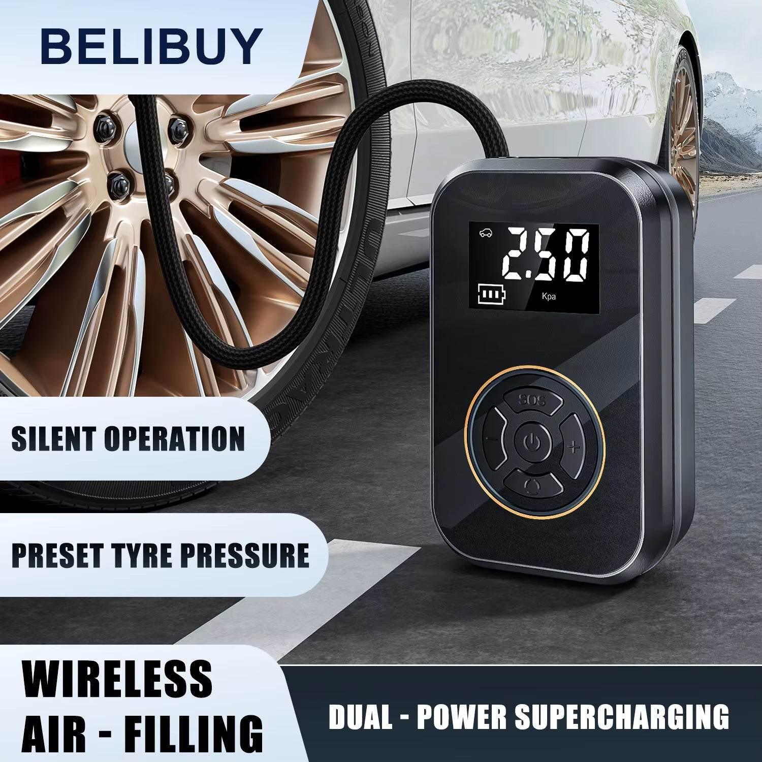 BELIBUY Portable Tire Inflator Car Tire Inflator Tire Inflator Pump with Digital Display Electric Inflator Mini Bicycle Air Pump - My Store