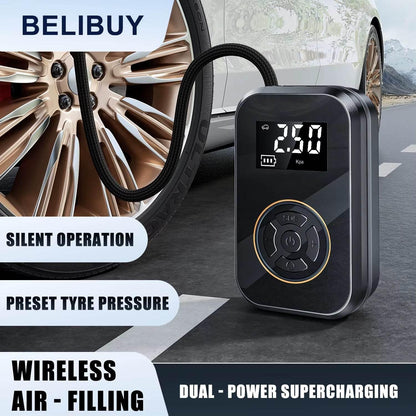 BELIBUY Portable Tire Inflator Car Tire Inflator Tire Inflator Pump with Digital Display Electric Inflator Mini Bicycle Air Pump - My Store