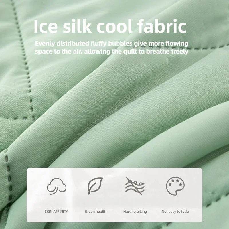 Air Condition Summer Blanket Washable Ice Silk Cold Feeling Quilt Lightweight Breathable Cooling Kids Adults Bedroom Quilts 여름이불 - My Store