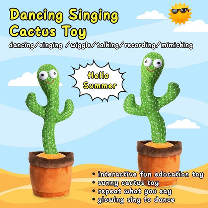 Dancing Cactus Plush Toy Doll Electronic Recording Shake with Song Funny Gift US - My Store