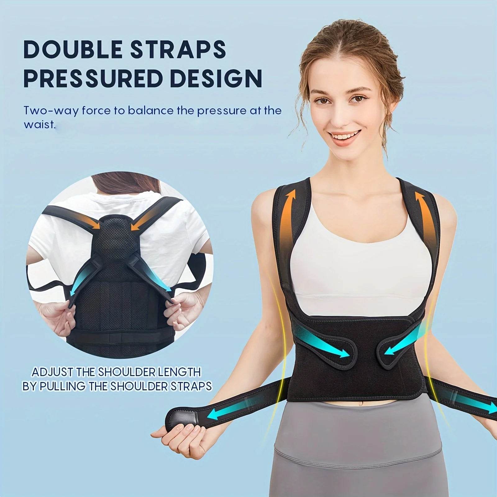 Back Brace Posture Corrector for Unisex Shoulder Straightener Adjustable Full Back Support Upper Hunchback Spine Corrector - My Store