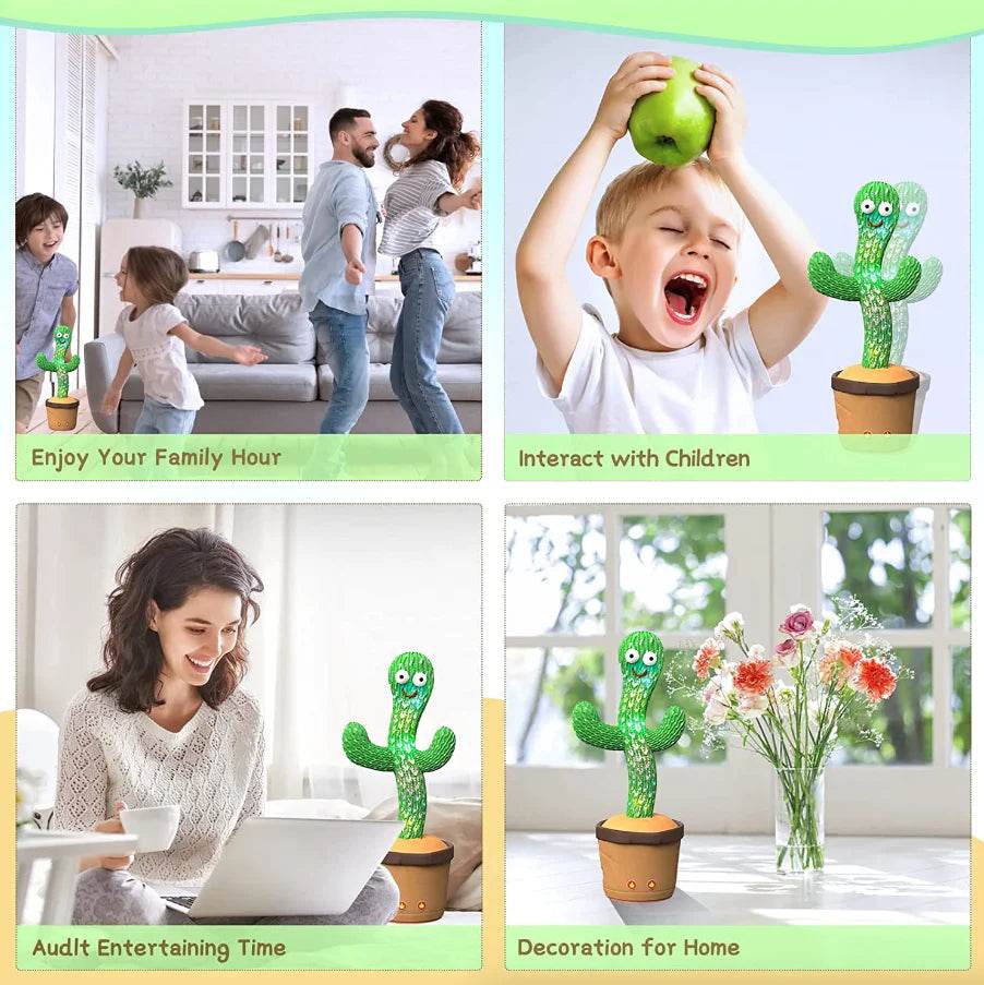 Dancing Cactus Plush Toy Doll Electronic Recording Shake with Song Funny Gift US - My Store