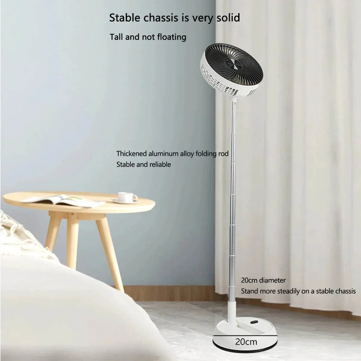 Foldable Standing Fan – Rechargeable, Remote-Controlled & Travel-Ready - My Store