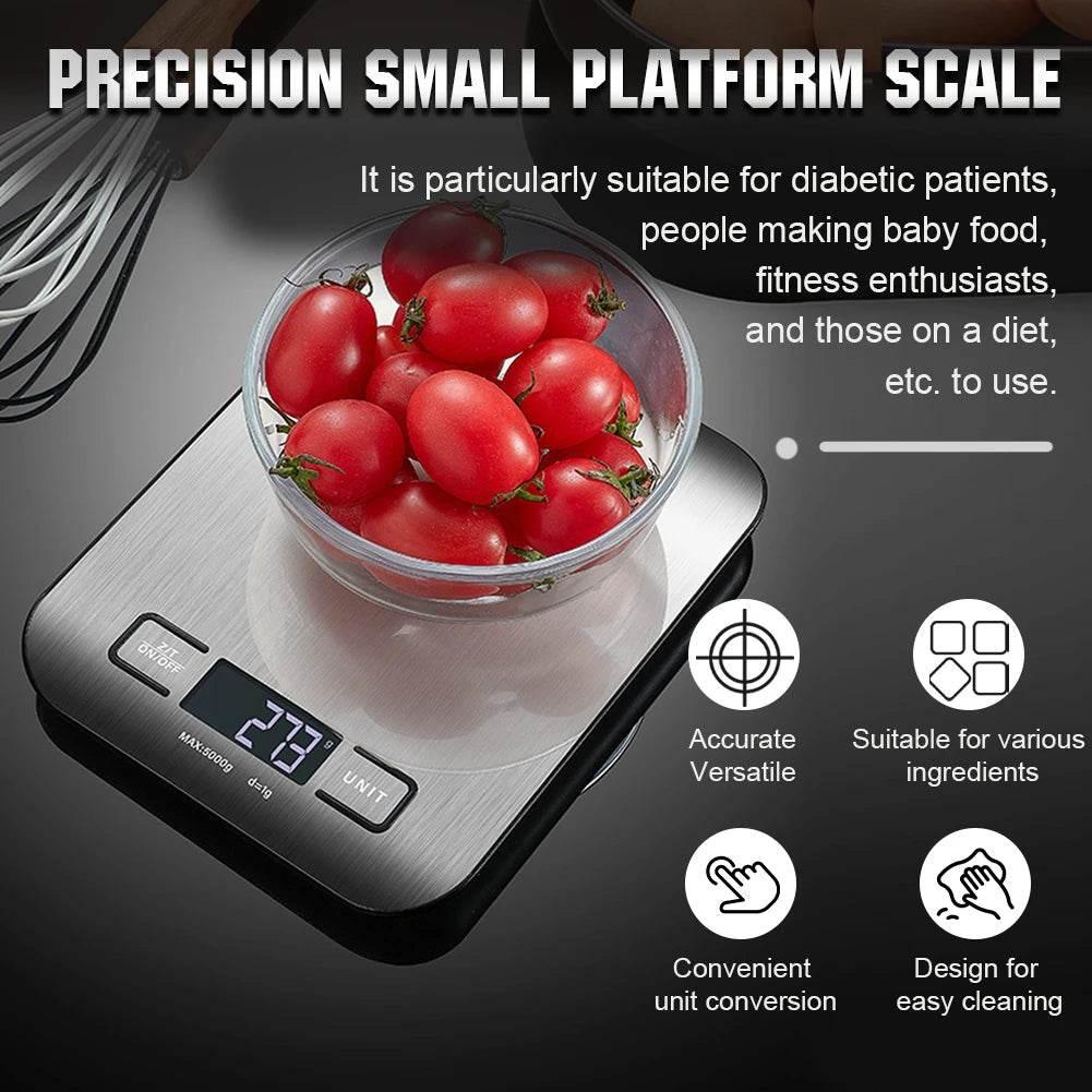 10Kg Kitchen Digital Scale USB Charging LCD Display Stainless Steel Electronic Scales Jewelry Food Snacks Weighing Baking Tools - My Store