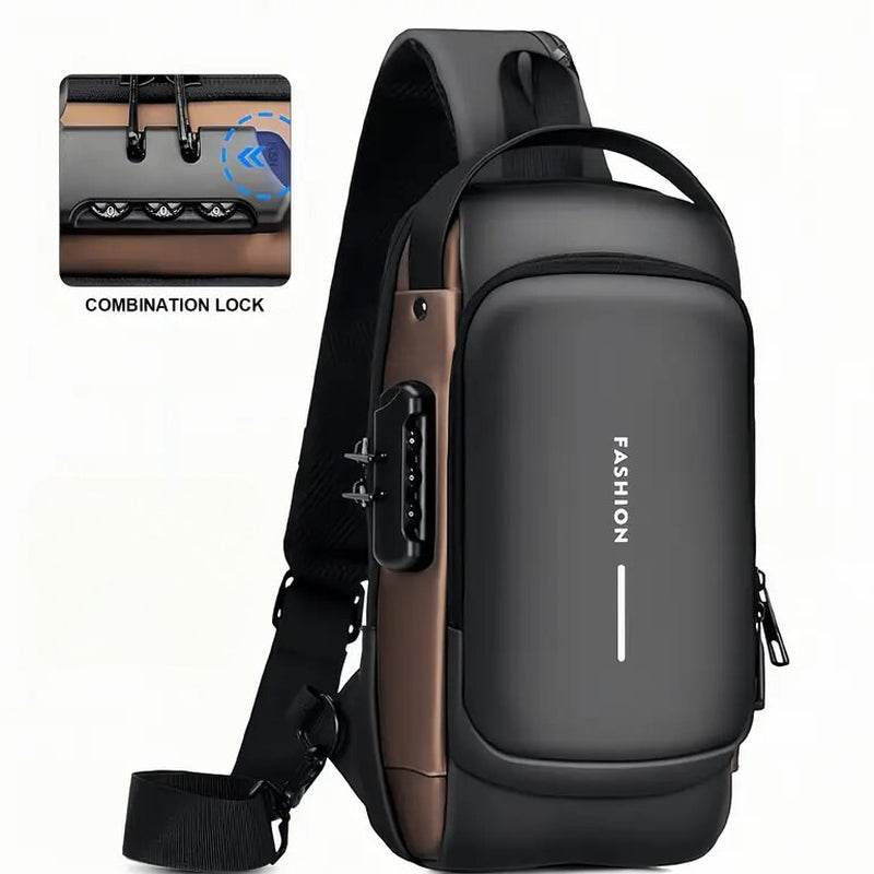 Men S Waterproof Motorcycle Chest Bag - Anti-Theft Shoulder Bag Oxford Fabric, Multifunctional for Hiking Outdoor Activities, Outdoor Shoulder Bag Versatile Carryall Durable Oxford Fabric - My Store