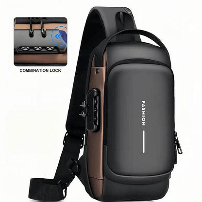 Men S Waterproof Motorcycle Chest Bag - Anti-Theft Shoulder Bag Oxford Fabric, Multifunctional for Hiking Outdoor Activities, Outdoor Shoulder Bag Versatile Carryall Durable Oxford Fabric - My Store