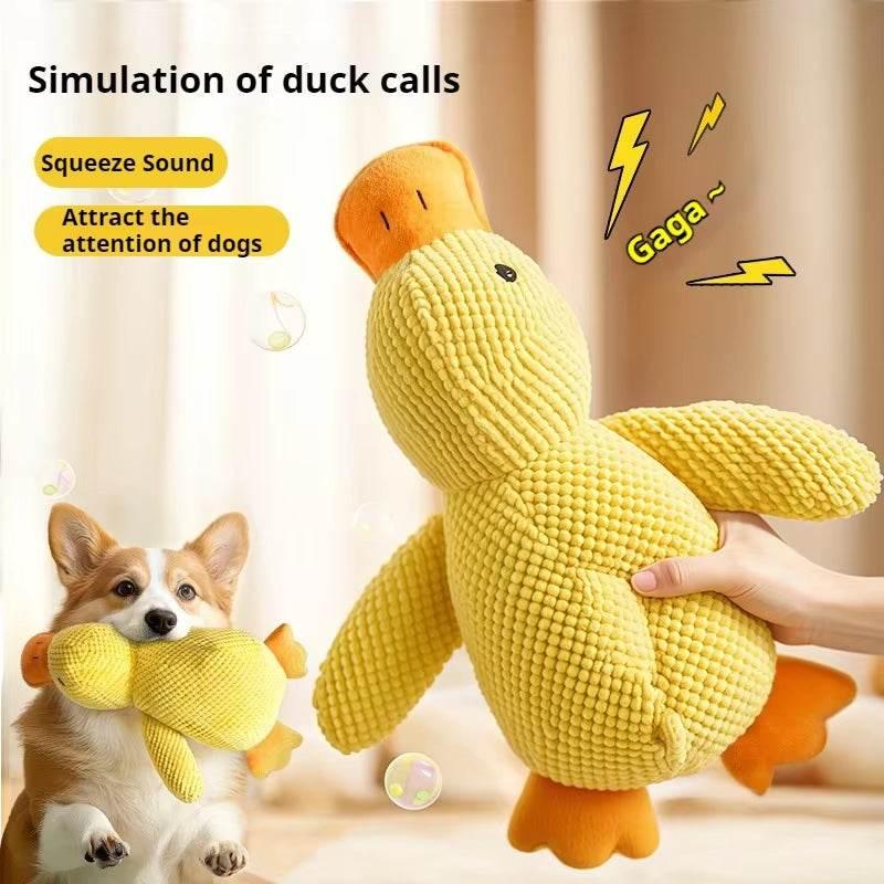 Dog Toy Plush Companion Sleeping Duck Bite Resistant Teeth Grinding Sound Relief Duck Sound Toy - My Store
