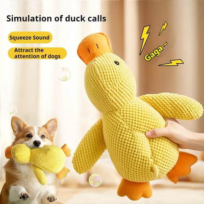 Dog Toy Plush Companion Sleeping Duck Bite Resistant Teeth Grinding Sound Relief Duck Sound Toy - My Store