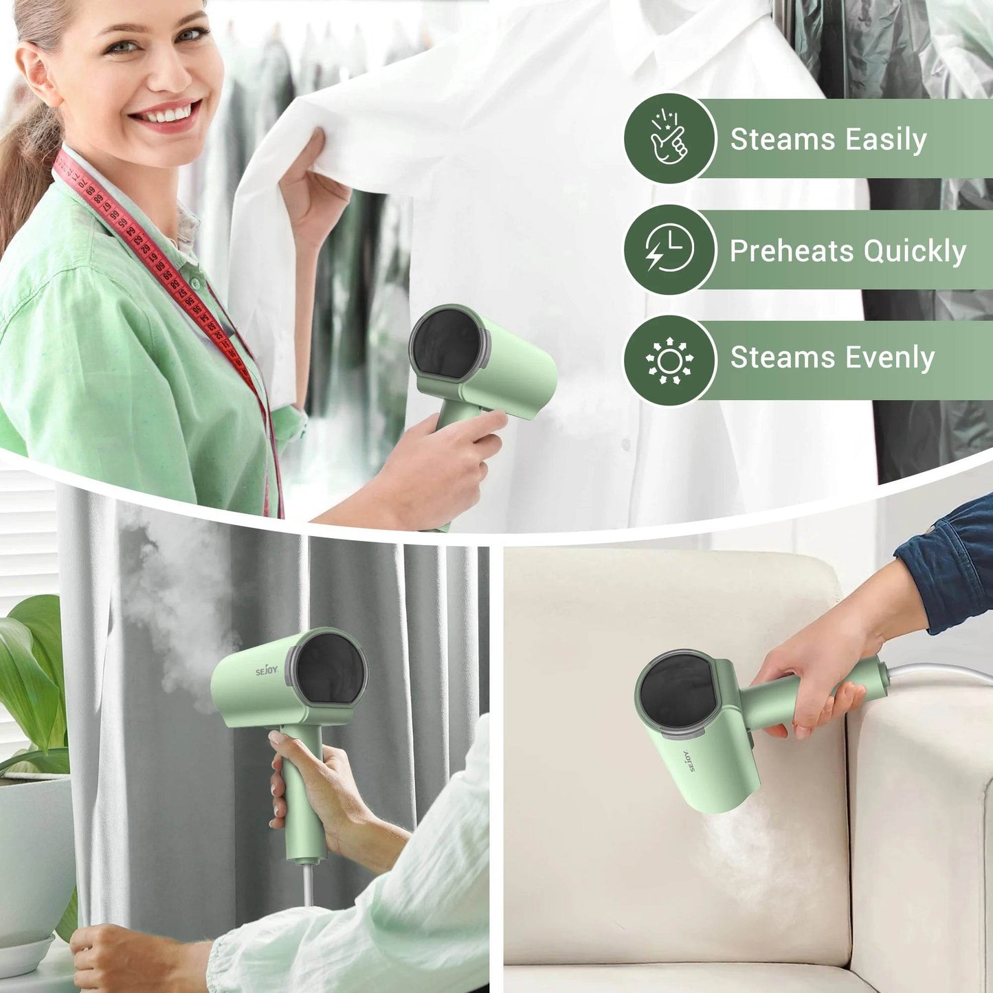 1000W Handheld Garment Steamer Iron Home 110V/220V Electric Steam Cleaner Portable Foldable Mite Removal Flat Ironing Machine - My Store