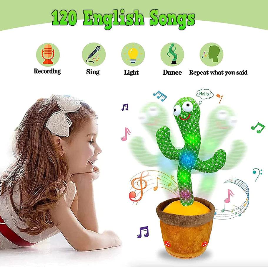 Dancing Cactus Plush Toy Doll Electronic Recording Shake with Song Funny Gift US - My Store