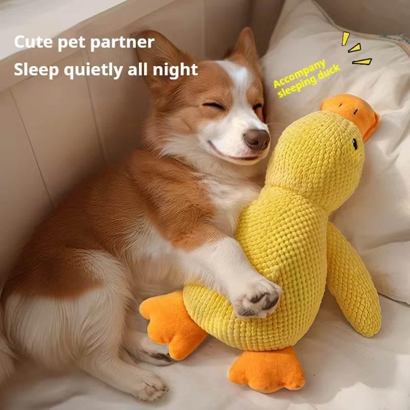 Dog Toy Plush Companion Sleeping Duck Bite Resistant Teeth Grinding Sound Relief Duck Sound Toy - My Store